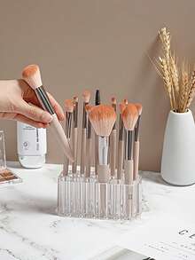 1 Hộp Đựng Cọ Trang Điểm 26 Khe Trong Suốt, Hộp Đựng Bút Chì Mỹ Phẩm Đựng Bút Kẻ Mắt, Kẻ Viền Môi, Bút Chì Làm Đẹp, Phong Cách Tối Giản Giá Để Màn Hình Đa Chức Năng - Nhiều màu - Xem 5
