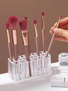 1 Hộp Đựng Cọ Trang Điểm 26 Khe Trong Suốt, Hộp Đựng Bút Chì Mỹ Phẩm Đựng Bút Kẻ Mắt, Kẻ Viền Môi, Bút Chì Làm Đẹp, Phong Cách Tối Giản Giá Để Màn Hình Đa Chức Năng - Nhiều màu - Xem 4