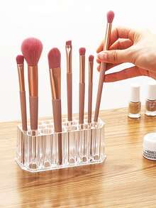 1 Hộp Đựng Cọ Trang Điểm 26 Khe Trong Suốt, Hộp Đựng Bút Chì Mỹ Phẩm Đựng Bút Kẻ Mắt, Kẻ Viền Môi, Bút Chì Làm Đẹp, Phong Cách Tối Giản Giá Để Màn Hình Đa Chức Năng - Nhiều màu - Xem 3