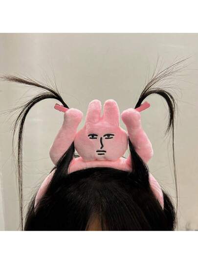 ウサギ耳 ヘアバンド おもしろ 1個 ピンク レディース用ヘア