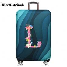 Husă de călătorie pentru bagaje de 18 până la 32 inch, huse de protecție pentru bagaje pentru bărbați și femei, accesorii esențiale pentru călătorii în aer liber, huse elastice pentru valiză, huse de praf elastice, la modă, inițială cu numele de la A la Z, imprimeu cu litere roz pentru școală, accesorii școlare, lucruri școlare