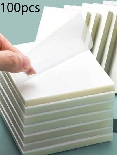 50/100pcs Transparent Posted It Sticky Note Pads Notepads Journal School Stationery Office Supplies Back To School