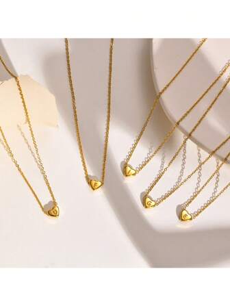 字母吊墜心形項鏈女士鎖骨鏈簡約新產品