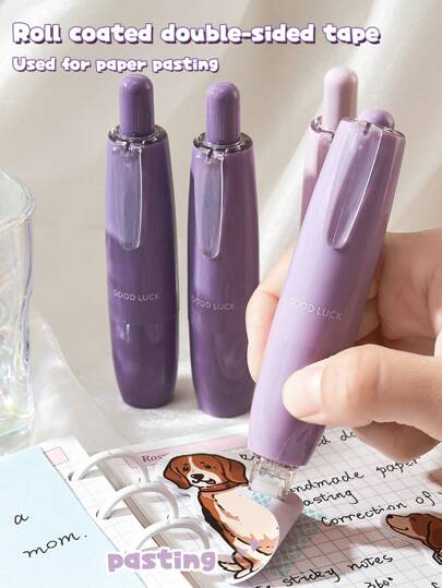 4 rollos de cinta adhesiva doble cara recubierta, dispensador de cinta adhesiva permanente para scrapbooking, manualidades y proyectos artísticos, fotografía, espalda lisa y limpia para la vuelta al colegio