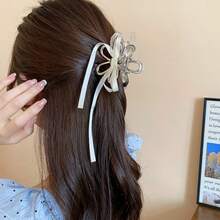 Kẹp Tóc Ruy Băng Bướm Hoa, Phụ Kiện Tóc Đơn Giản & Thanh Lịch Với Thiết Kế Nhẹ Nhàng Và Độc Đáo, Món Quà Lý Tưởng Cho Phụ Nữ Trong Các Lễ Hội - trắng - Xem 6
