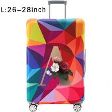 18-32Inch Luggage Cover Elastic Suitcase Cover For 18 To 32 Inch Travel Case Cover Luggage Dazzling Geometry Pattern Name Initials Letter Pattern Pattern Anti-Scratch Protector Case Protector Cover Travel Suitcase Cover Protective Cover Dustproof Cover Trolley Case Luggage Dust Cover Travel Accessories ﻿ ﻿ Bag For School School Accessories School Stuff