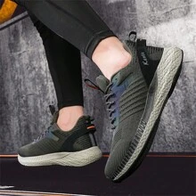 Men's Breathable Running Shoes With Flexible Soles, Sporty Walking And Casual Dress Shoes