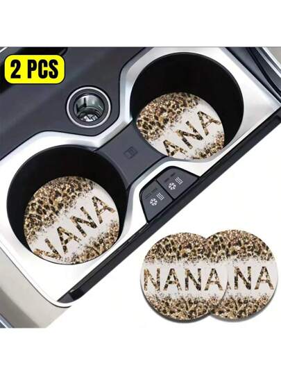 2 Sottobicchieri Auto Leopardati Neri, Diametro 7 Cm, In Gomma Antiscivolo, Per Portabicchieri Universali - 4