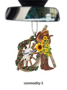 1pc Personalized Cowboy Boot And Hat Flat Car Pendant Decoration - Cowboy Boots - View 8