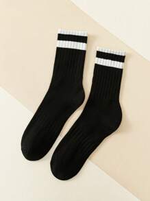 5pairs Men Fashion Long Sports Socks - Black and White - View 3
