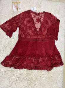 Women Cover Ups - Màu Đỏ Sâu - Xem 4