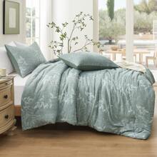 Downluxe Comforter Set - Bedding Comforter Sets, Botanical Flower Comforter, Soft Reversible Floral Comforter And Pillow Sham For All Seasons - Dark Green - View 4