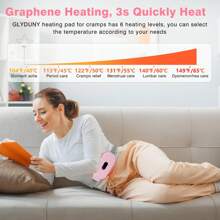 COSYGLOW Menstrual Heating Pad, Portable Cordless Heating Pads For Cramps Period Cramp Massager With 6 Heat Levels And 6 Massage Modes, Pink - Hồng - Xem 2