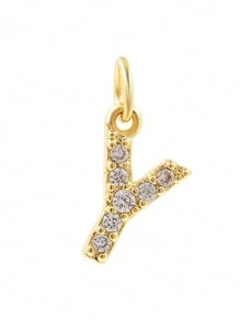 1pc Elegant Compact 26 Initial Letter Zirconia Pendant, DIY Customized Name Jewelry Charm For Necklace, Bracelet, Earrings - DIY Letters - View 33