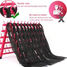 Braiding Hair Rack Braid Rack Holder For Braiding 60 Pegs Hair Separator Rack, Hair Extension Holder Braiding Hair Rack Double Sides Large Capacity (60 Spool) - Hot Pink - View 5