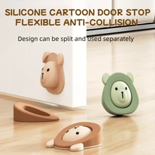 Tope de puerta de silicona a prueba de viento para detener la puerta, tope de puerta anticolisión, tarjeta fija de puerta, tapón de puerta, tope de puerta de succión - Multicolor - Ver 2