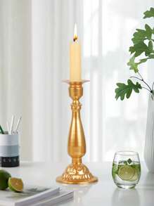 1 CÁI Giá nến cưới bằng sắt kim loại sơn phun màu vàng, trang trí sân ngoài trời, trang trí máy tính để bàn văn phòng, cốc đựng nến thơm, bữa tối dưới ánh nến, không khí phòng, thích hợp cho đám cưới, họp mặt gia đình, tiệc tùng, xưng tội, trang trí bàn, quà tặng - Vàng - Xem 13