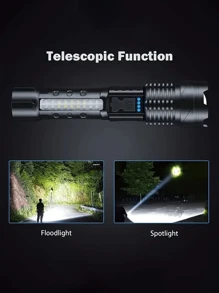 Una linterna súper potente recargable con luz de inundación, adecuada para camping, pesca, caza, escalada en roca, aventuras, equitación nocturna y senderismo de emergencia al aire libre - Multicolor - Ver 5