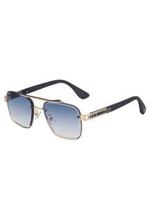 1pc New Stylish Frameless Edge Men Fashion Glasses High Quality Retro Personalized Outdoor Driving Anti-UV Fashion Glasses