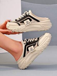 Women Black Sandals, Casual Summer Beach Shoes,Office Work Shoes For Halloween - Black - View 5