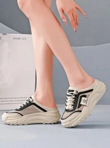 Women Black Sandals, Casual Summer Beach Shoes,Office Work Shoes For Halloween - Black - View 4