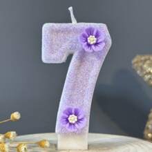 创意 0-9 数字和字母生日蜡烛，手工 DIY 蛋糕装饰，适合节日主题派对，紫色手绘蜡烛，适合庆祝生日、女孩、圣诞节 - 淡紫色 - 查看 11