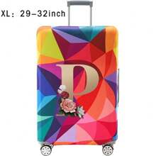18-32Inch Luggage Cover Elastic Suitcase Cover For 18 To 32 Inch Travel Case Cover Luggage Dazzling Geometry Pattern Name Initials Letter Pattern Pattern Anti-Scratch Protector Case Protector Cover Travel Suitcase Cover Protective Cover Dustproof Cover Trolley Case Luggage Dust Cover Travel Accessories ﻿ ﻿ Bag For School School Accessories School Stuff