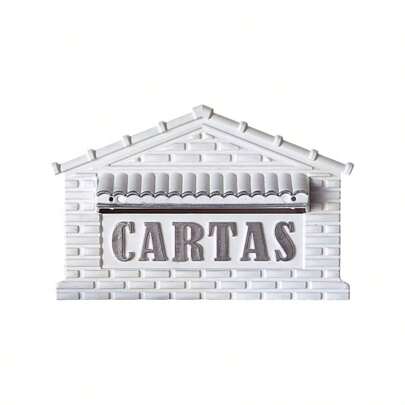 Caixa Carta Correios Branca Com Prata Embutir Parede Pvc Moderno Resistente