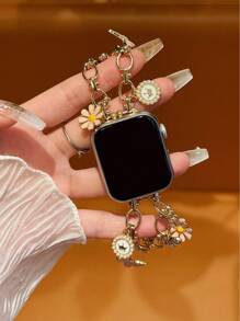 1 peça Pulseira de Metal Compatível com Apple Watch Feminino, Pulseira de Metal Fashionable Compatível com Apple Watch Series Ultra/SE/8/7/6/5/4/3/2/1, Tamanhos 38mm/40mm/41mm/42mm/44mm/45mm/49mm