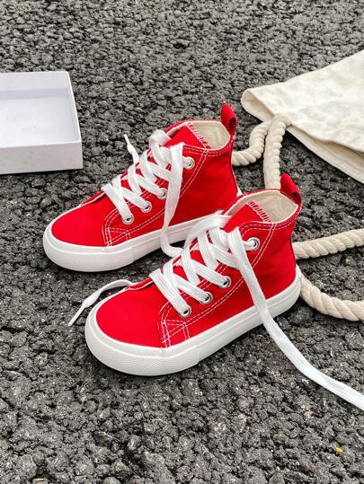 OPOEE أحذية رياضية بطبعة قماش الأطفال، حذاء رياضي عالي القمة كلاسيكي مع أربطة، الأحذية الرياضية المتعددة الاستخدامات للارتداء العارض والتزلج على اللوح