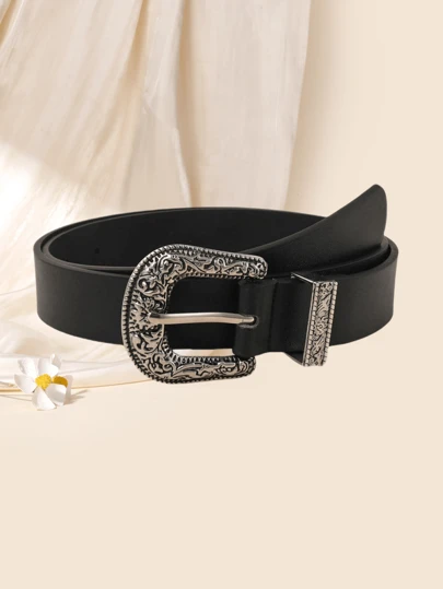 波西米亚风单件女士黑色时尚金属扣腰带带孔，适合日常生活、万圣节、夏季、学校秋季、秋季、万圣节