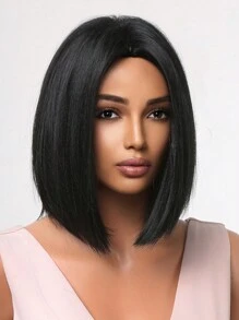 HAIRCUBE HAIRCUBE 14 Inch Light Blonde Dark Root And White ,Black Colourful Medium Part Short Straight Hair Beautiful Daily Use Ladies Wig Synthetic Wig Donna Offerte Speciali. Cosplay White Colourful Synthetic Hair Wig High Temperature Hair For Women Middle Part Straight Hair Wig Holiday Daily Fashion Style Synthetic Hair Wig Woven Hair Wig For Halloween And Christmas