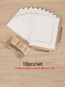 10pcs/Set Paper Photo Banner, Hanging Photo Wall For Wedding, Anniversary, Birthday, Holiday Parties, Home Decor, Desktop DIY Decoration (With Clips And Twine),Christmas