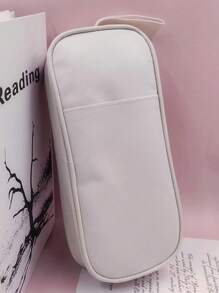 1入全新簡約3D純色筆袋，大容量牛津布筆盒，高端創意文具盒，適用於小學和初中學生