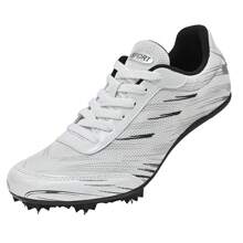 Contrast Color Lace-Up Outdoor Spikes Bottom Professional Athletics Running Shoes