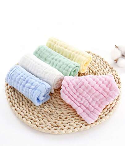 5-pack mjuka och absorberande premiumbindor - Skonsamma fyrkantiga kropps- och ansiktsbindor. 5-pack mjuka bindor - Multifunktionella 30x30 cm bindor för bad, matning och rengöring - Färgglada och med mönster.