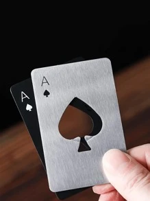 1 pièce Ouvre-bouteille de bière en acier inoxydable avec motif de pique et cœur noir, portable de taille portefeuille et de poche, convient pour la famille, les cadeaux de demoiselle d'honneur pour mariage, les cadeaux de fête, les cadeaux d'anniversaire et enterrement de vie de jeune fille, les cadeaux pour la fête des pères et la remise des diplômes, les cadeaux pour le mari, le père et le petit ami, ustensiles de cuisine réutilisables, pour l'extérieur, le camping