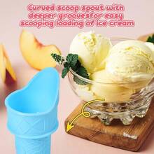 Ice Cream Cone Holder, Ice Cream Snow Cone Rack, Small Ice Cream Cones Mini Container, Ice Cream Plastic Cup Spoon For Birthday Party - Multicolor - View 5