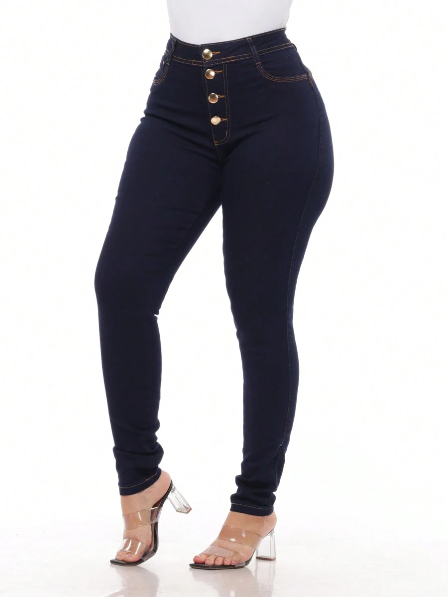 Women Jeans - Dark Wash - View 1