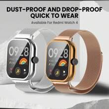 Milanese Loop Compatible With Xiaomi Redmi Watch 4/5/8Pro/9Pro Metal Strap With TPU Case Screen Protector Soft Film Replacement Magnetic Loop Watchband - For Redmi Watch 4 - View 9