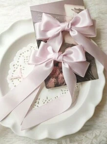 1/2/6 chiếc kẹp tóc nơ lớn màu trơn bằng satin, phụ kiện tóc đa năng thanh lịch kiểu salon dành cho nữ, phù hợp cho đám cưới, tiệc tùng, ngày lễ, quà tặng và sử dụng hàng ngày, phụ kiện đội đầu, kẹp tóc. - Hồng - Xem 3