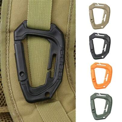 大D型塑钢战术 Molle 快速挂钩挂扣夹户外露营背包包 EDC 工具配件钥匙扣