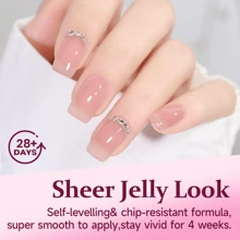 GLOZ 6 Colors Jelly Gel Nail Polish Sheer Pink Gel Nail Polish Crystal Transparent Milky Gel Polish Kit Nail Art Varnish Collection Gift Set