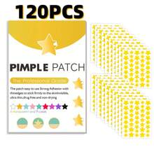 40/80/200/400/600/800 peças Adesivo em forma de estrela para acne, Adesivo corretor de manchas para pele facial, Adesivos para espinhas de acne - Dourado - Visão 19