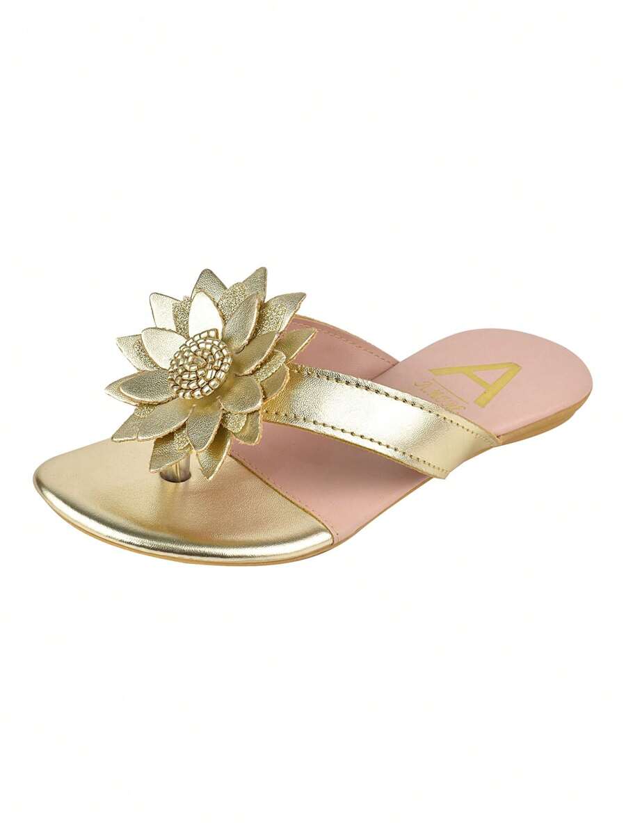 Kids Flat Sandals - 金色 - 查看 1