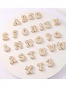 MECYLIFE 1pc Personalized Plump 3D Alphabet Pendant With Stainless Steel Snake Chain Women's New Fashion Asymmetrical Letter Necklace