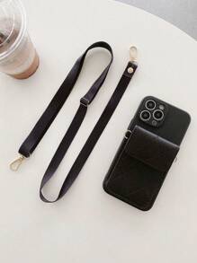 1 Ốp lưng điện thoại đeo chéo đựng thẻ thời trang thanh lịch tối giản có dây đeo có thể điều chỉnh, tương thích với iPhone XR/XS Max/7 Plus/8 Plus/11/12/13/14/15/11 Pro/12 Pro/13 Pro/14 Pro/15 Pro/16 Pro/14 Plus/15 Plus/16 Plus/12 Pro Max/13 Pro Max/14 Pro Max/15 Pro Max/16 Pro Max/17/17 Pro/17 Pro Max - màu đen - Xem 7