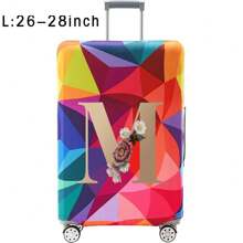 18-32Inch Luggage Cover Elastic Suitcase Cover For 18 To 32 Inch Travel Case Cover Luggage Dazzling Geometry Pattern Name Initials Letter Pattern Pattern Anti-Scratch Protector Case Protector Cover Travel Suitcase Cover Protective Cover Dustproof Cover Trolley Case Luggage Dust Cover Travel Accessories ﻿ ﻿ Bag For School School Accessories School Stuff