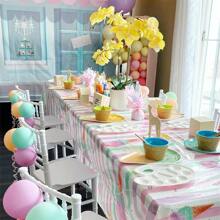 صحون حفلة الآيس كريم، صحون أطباق تقديم الأطباق التمهيدية 10 بوصة للتخلص منها للكيك والحلويات والفاكهة وحفلات عيد الميلاد الصيفية، صحون ذات موضوع عصير الآيس كريم الحلو والجذاب للاحتفال والحفلات والنزهات