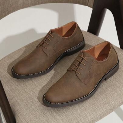 SHOESMALL Men's Suede Dress Shoes Retro Casual Shoes Oxfords Shoes